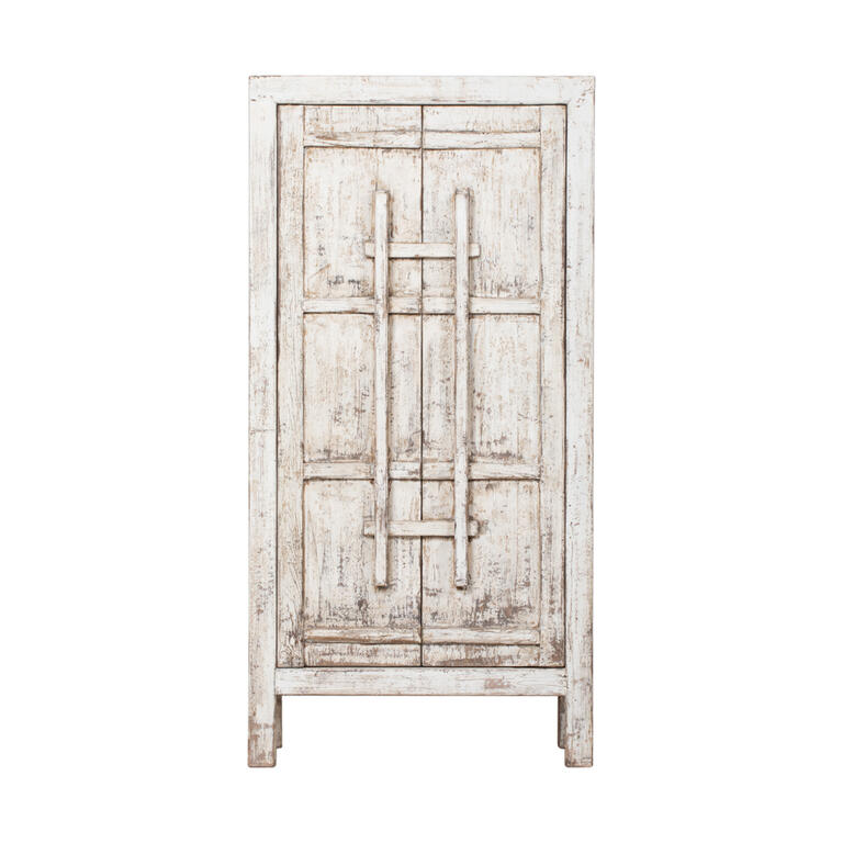 Armario blanco de pino con 2 puertas Mijares