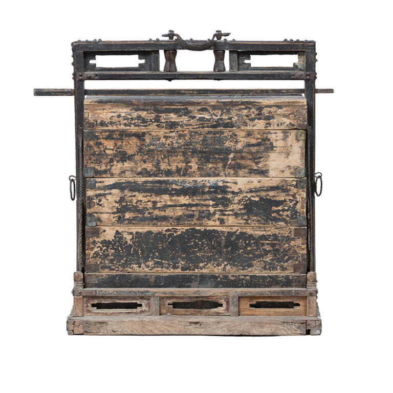 Caja de dote antigua de álamo Jinshan