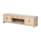 Piecero natural de pino con 4 puertas y 3 cajones Yunning