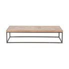 Mesa de centro natural de pino y hierro Jinning