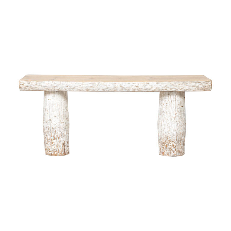 Consola blanca de pino con diseño de tronco Pajares
