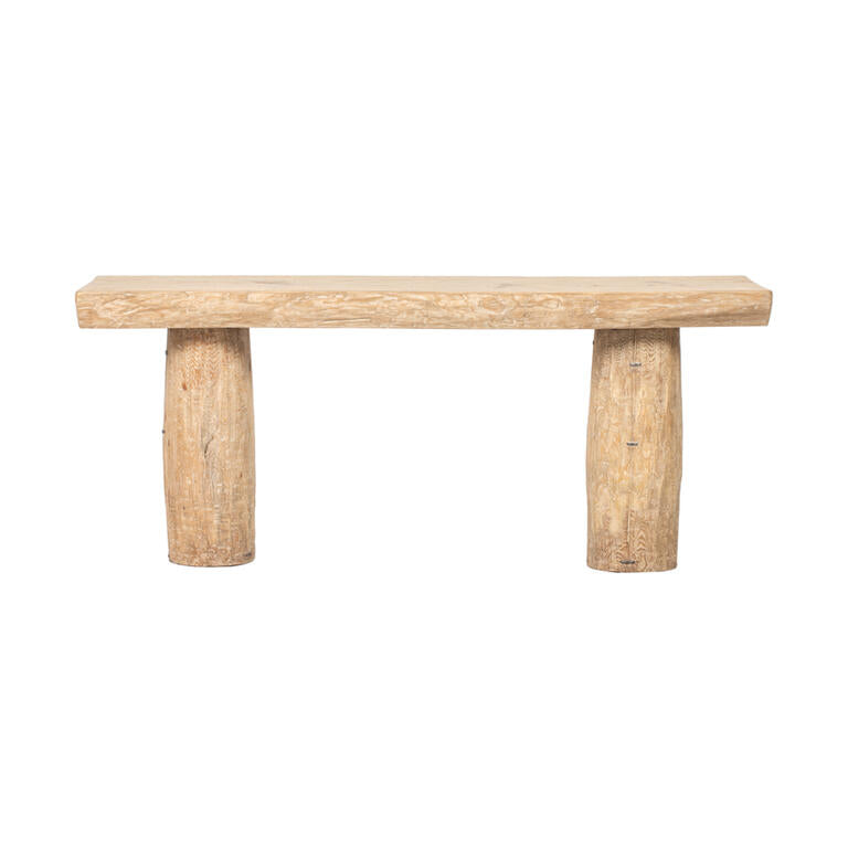 Consola natural de pino con diseño de tronco Leitariegos