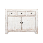 Cómoda blanca de pino con 3 cajones y 2 puertas Zhubai