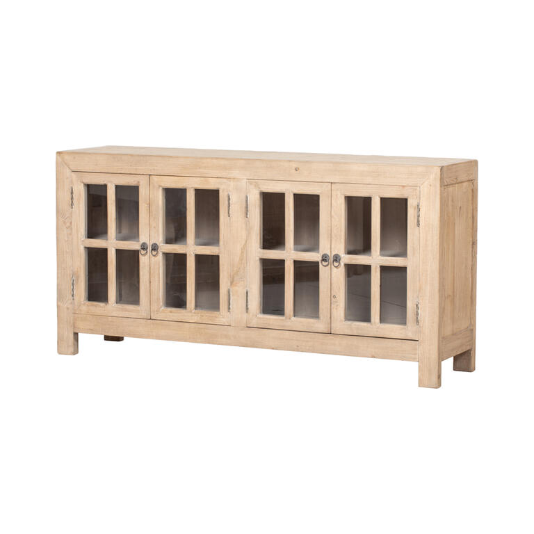 Cómoda natural de pino con 4 puertas Lianhua