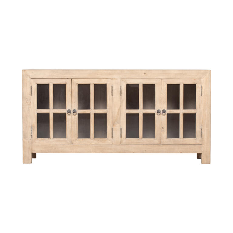 Cómoda natural de pino con 4 puertas Lianhua