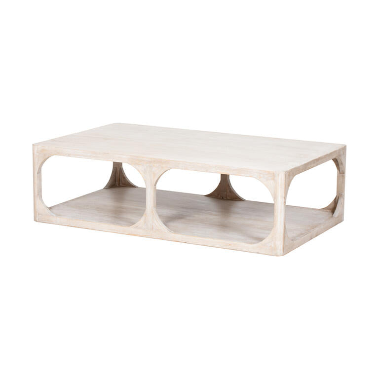 Mesa de centro blanca de pino Shanya