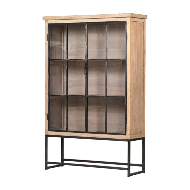 Vitrina natural de pino con 2 puertas Narcea