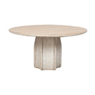 Mesa de comedor blanca de pino 150 x 150 cm Lupo