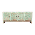 Cómoda verde de pino con 4 puertas Ningrui