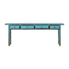 Consola antigua azul de olmo con 4 cajones Ningzhen