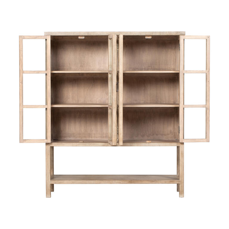 Vitrina natural de pino con 4 puertas Bernesga