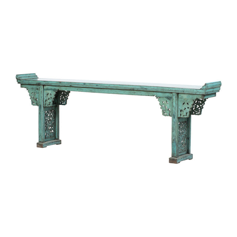 Consola antigua verde de olmo Argaga