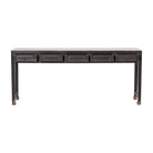 Consola antigua negra de olmo con 5 cajones Benijo