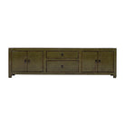 Piecero antiguo verde de álamo con 4 puertas y 2 cajones Yanwen