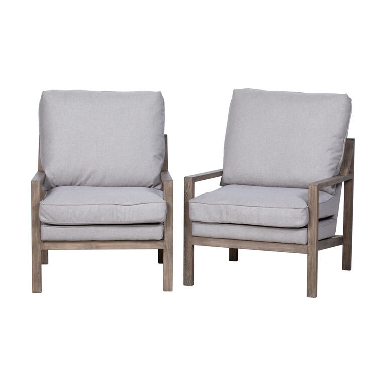 Sillón gris de fresno y tela Espuña
