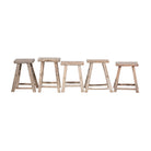 Set de 2 taburetes antiguos naturales de olmo Qinglin