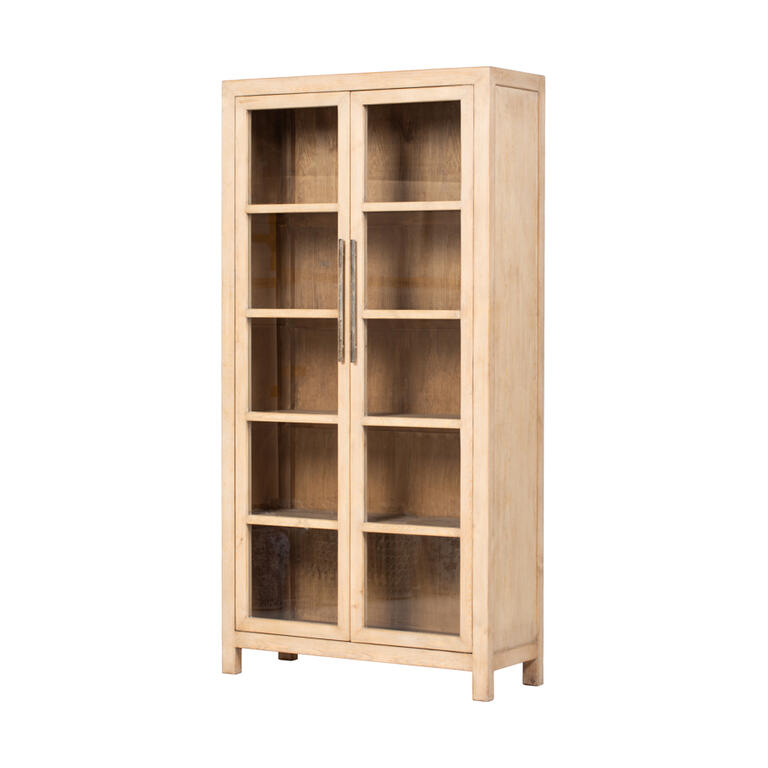 Vitrina natural de pino con 2 puertas Sil