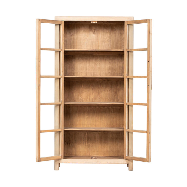 Vitrina natural de pino con 2 puertas Sil