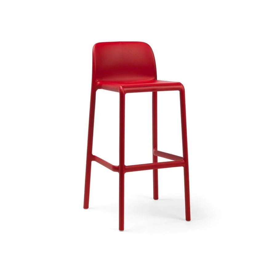 Taburete de resina Faro Nardi – Rojo, asiento a 76 cm