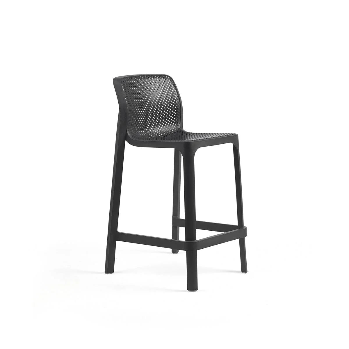 Taburete de resina Net Stool Nardi – Antracita, asiento a 65 cm