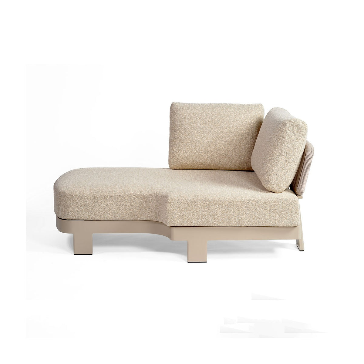 Chaise longue de exterior de cuerda arena lado derecho Luarca