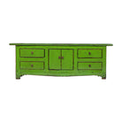 Piecero antiguo verde de álamo con 4 cajones y 2 puertas Hongrui