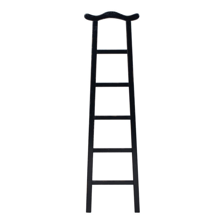 Escalera perchero negra de pino Azabache