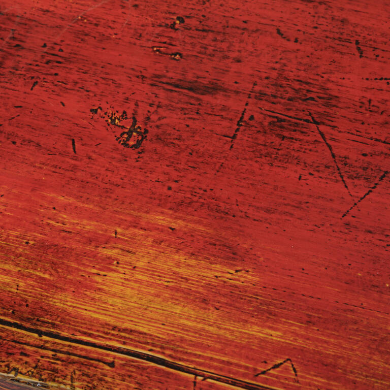 Cómoda antigua roja de pino con 2 puertas Caléndula