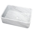 Lavabo rectangular blanco de mármol Cuarcita