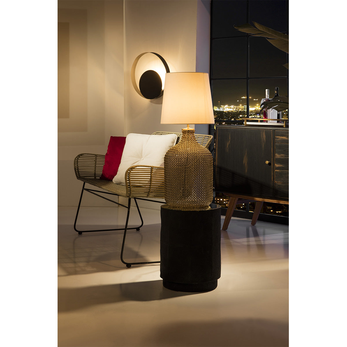 Lámpara de sobremesa de cristal y metal Anacapri