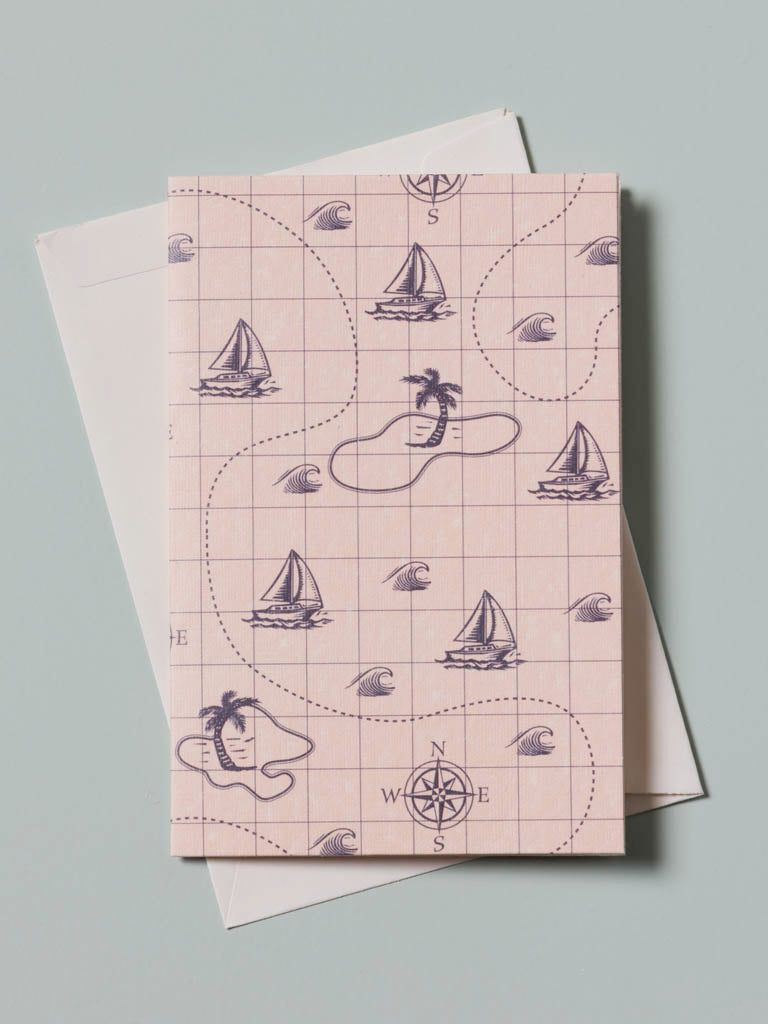 Postal Mapa Marino con Sobre - #pino_y_jacaranda#