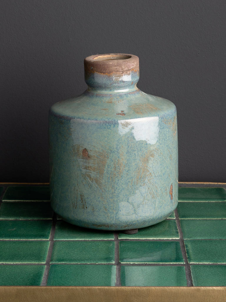 Jarrón Botella Azul Grisáceo - #pino_y_jacaranda#