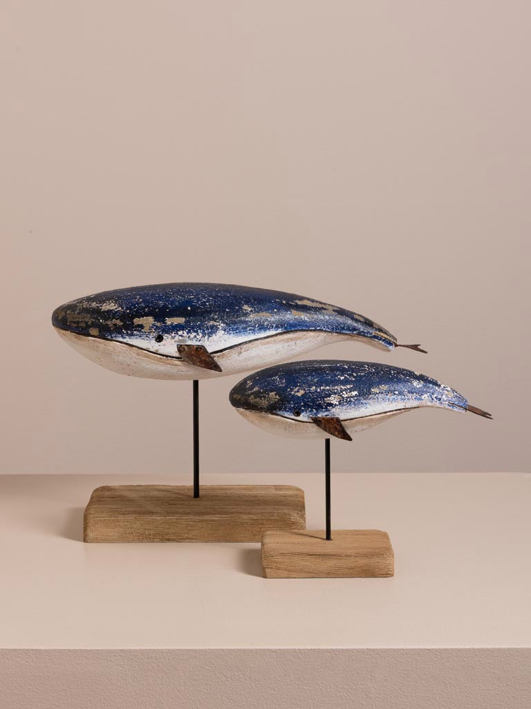 Ballena sobre Peana de Madera - #pino_y_jacaranda#