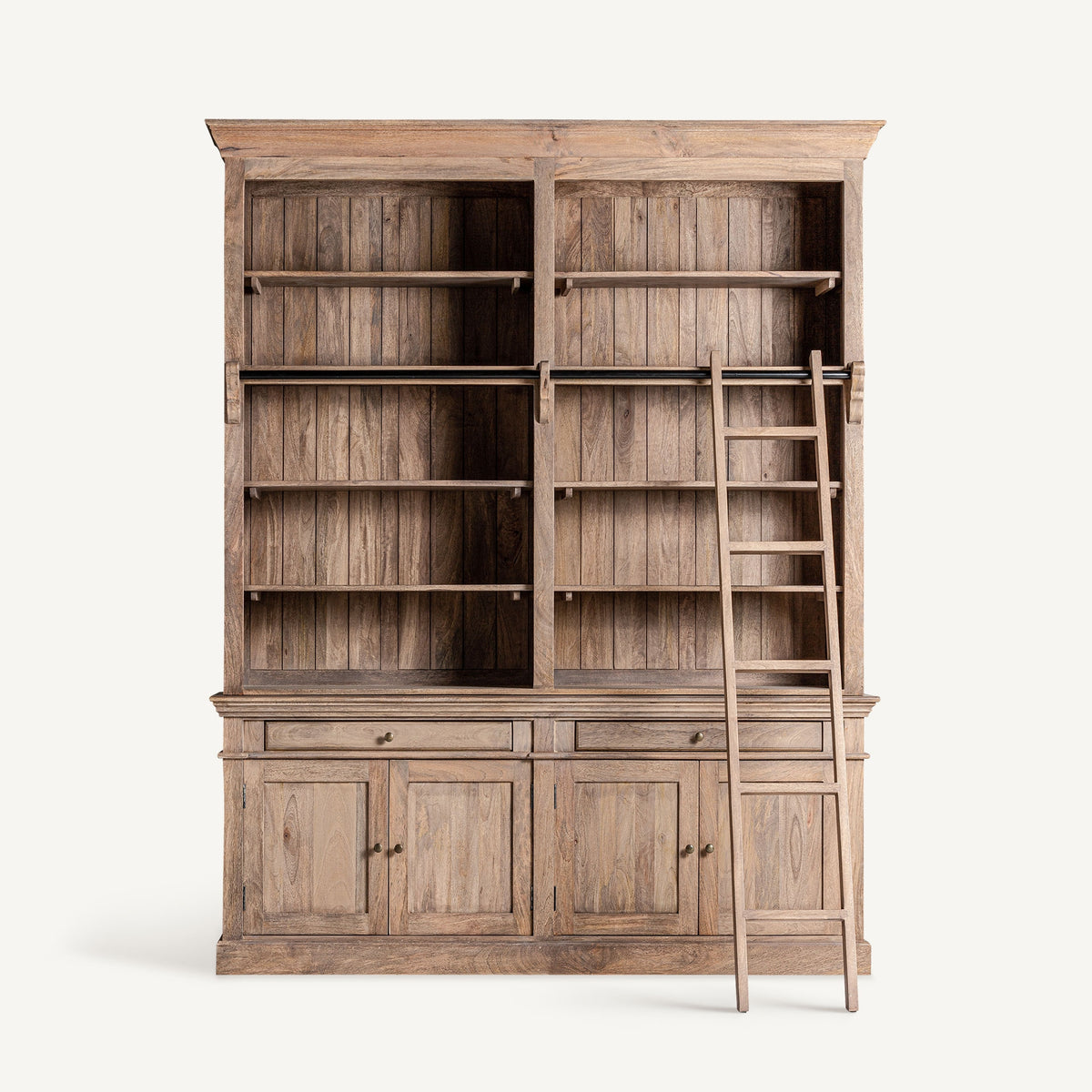 Librería de madera de mango y hierro Grecale