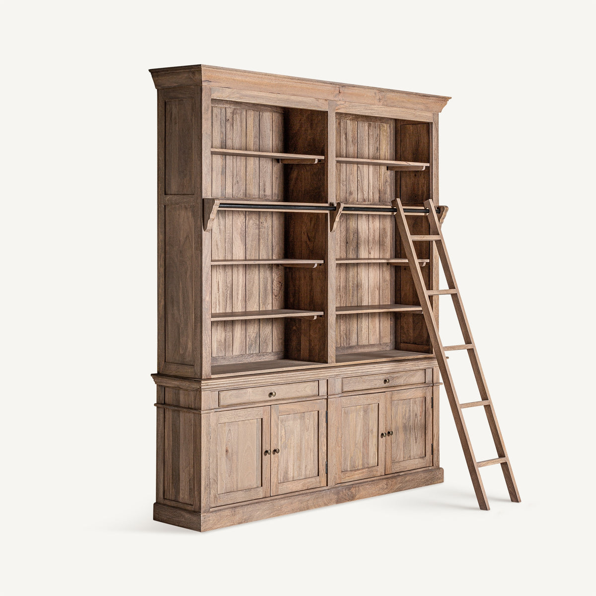Librería de madera de mango y hierro Grecale