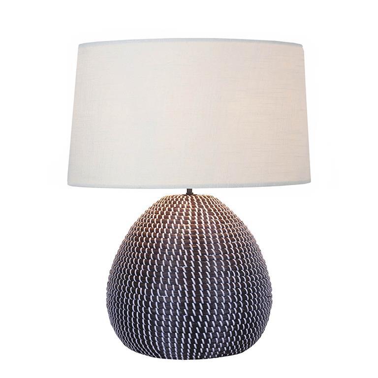 Lámpara de mesa de seagrass con pantalla de lino Aldebarán