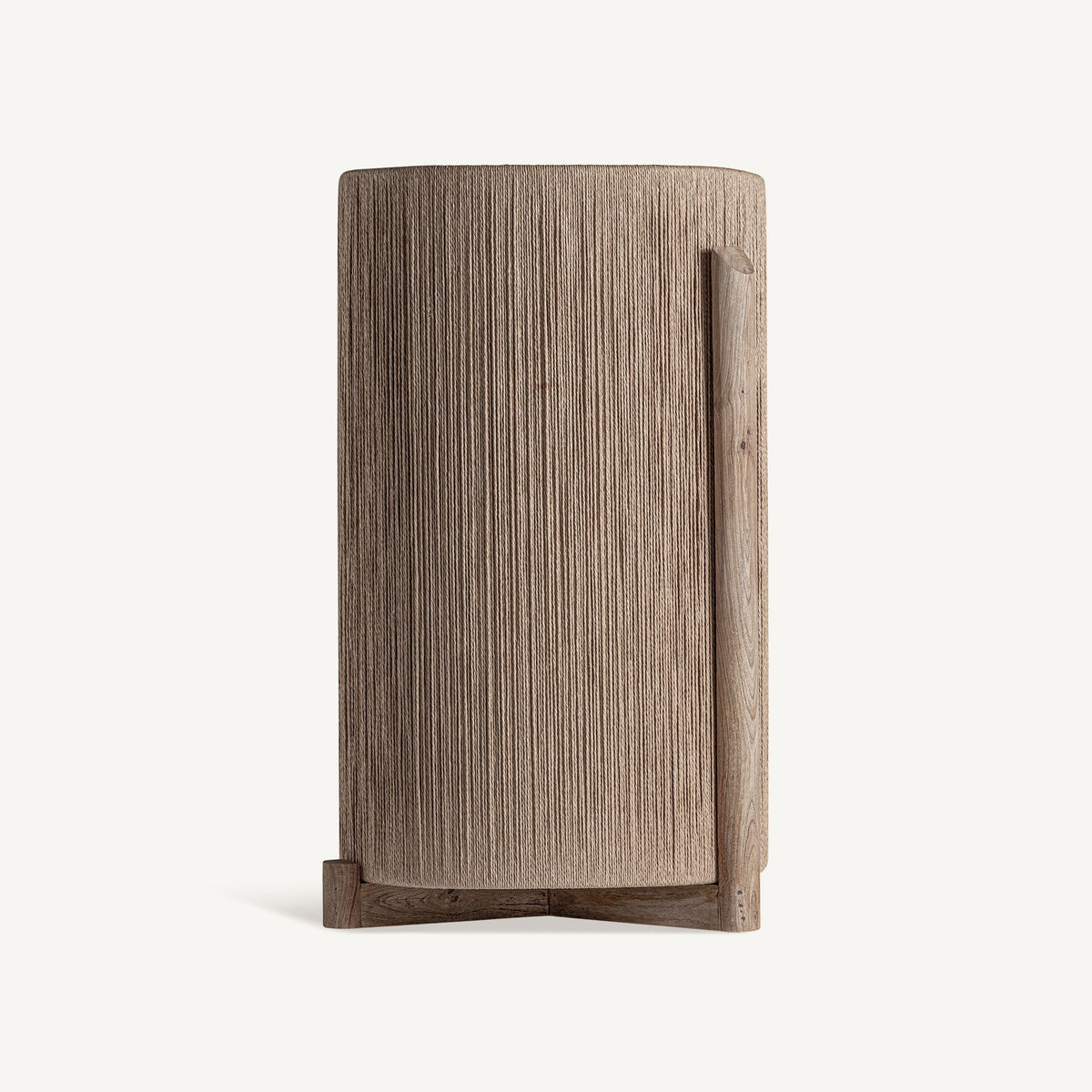 Macetero de madera de mango y rafia Alcornoque pequeño