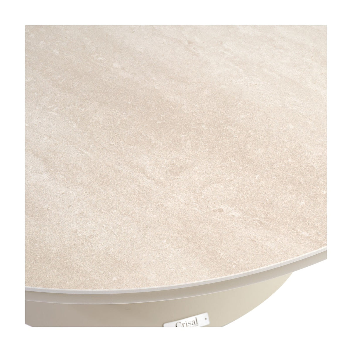 Mesa de centro redonda de porcelánico y aluminio 75 Zumaia