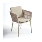 Sillón de comedor de exterior de aluminio y cuerda Santillana