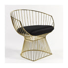 Sillón de metal dorado con cojín negro Algatocín