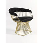 Sillón de metal dorado con cojín negro Algatocín