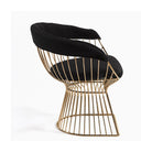 Sillón de metal rosado con cojín negro Benalmádena