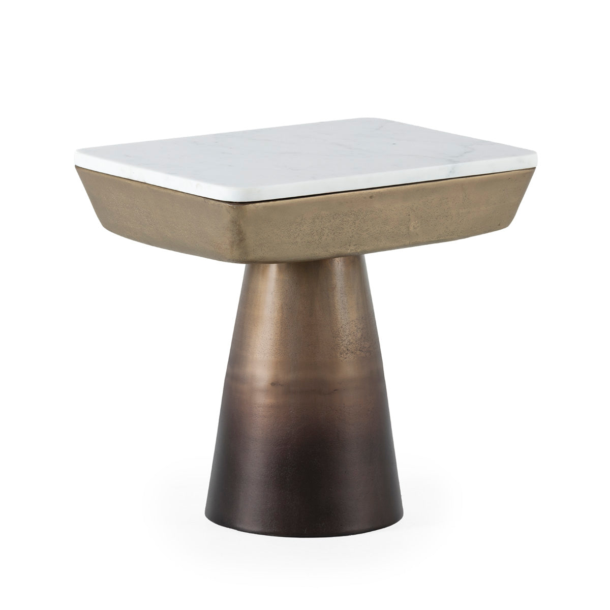 Mesa auxiliar de aluminio y mármol Alghero