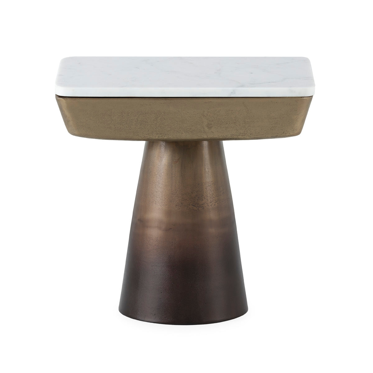 Mesa auxiliar de aluminio y mármol Alghero