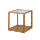 Mesa auxiliar de cristal y madera Piedade