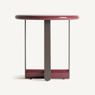 Mesa auxiliar de DM lacado rojo y acero negro Islantilla