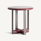 Mesa auxiliar de DM lacado rojo y acero negro Islantilla