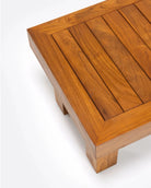Mesa auxiliar de exterior de teca reciclada Strauss