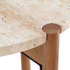 Mesa auxiliar de madera de abedul y mármol Garraf