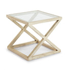 Mesa auxiliar de madera y cristal Mieres